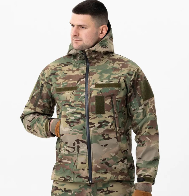 Куртка тактична Soft Shell Мультикам 54 розмір - изображение 2