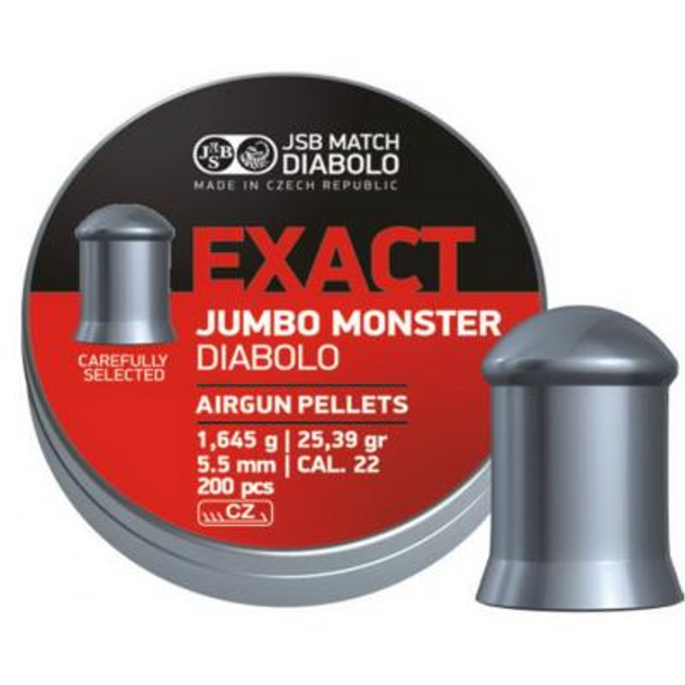 Кулі пневм JSB Exact Jumbo Monster 5,52 мм 1.645 гр. (200 шт/уп) - зображення 1