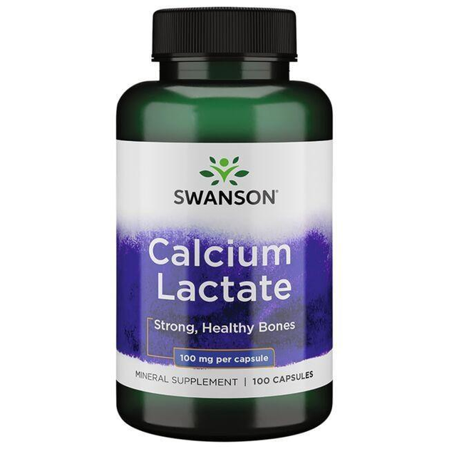 Кальция лактат, Calcium Lactate, Swanson, 100 мг, 100 капсул (SW1331 ...