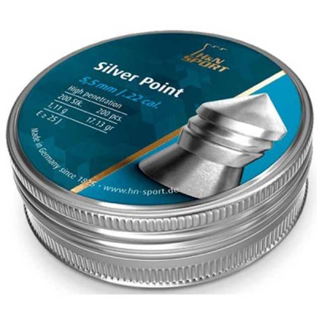 Пулі H&N Silver Point 5,5 мм, 1.11 г, 200шт/уп (92345500003) - изображение 1