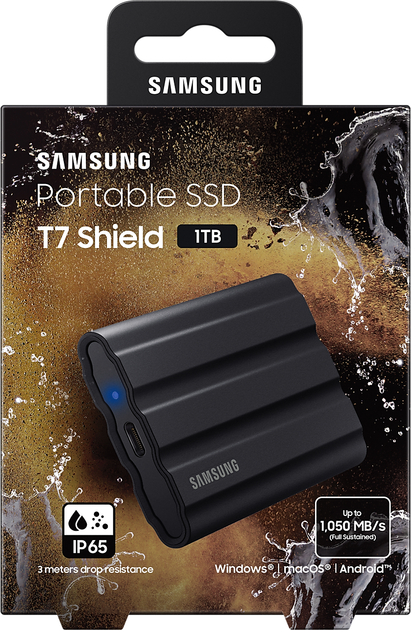 Dysk SSD Samsung Portable T7 Shield 1TB USB 3.2 Type-C Czarny (MU-PE1T0S/EU) - Zdjęcie 9 Dysk SSD Samsung Portable T7 Shield 1TB USB 3.2 Type-C Czarny (MU-PE1T0S/EU) - obraz 9