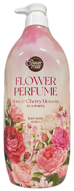 Акція на Гель для душу з ароматом троянди та цвіту вишні Aekyung Shower Mate perfumed rose & cherry blossom 900 мл від Rozetka