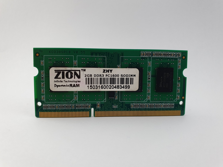 Оперативная память для ноутбука SODIMM Zion DDR3 2Gb 1600MHz PC3-12800S ...