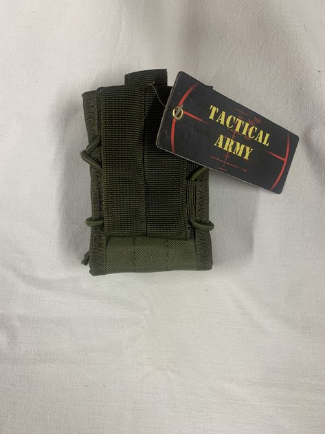 Тактовний військовий одинарний підсумок під АК пістолет сумка 2в1 хакі - зображення 2