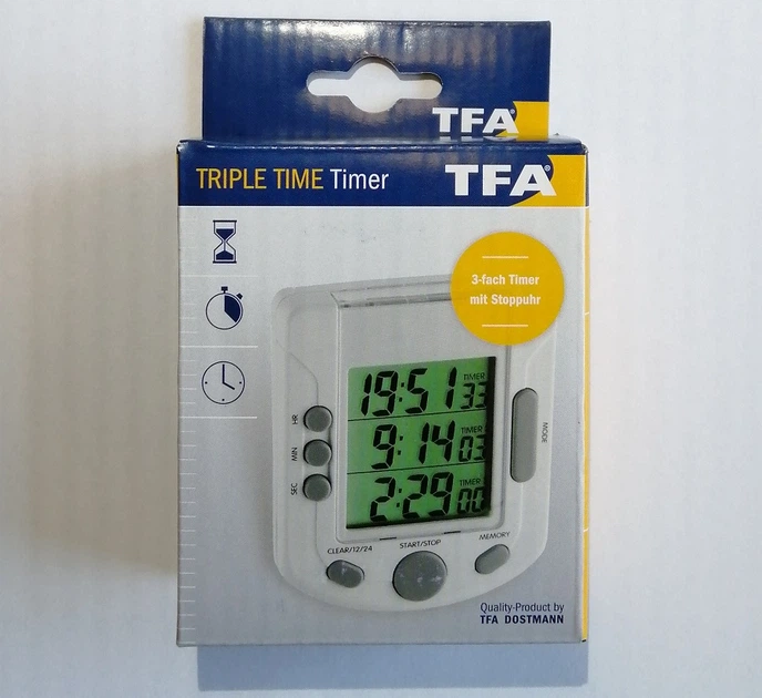Кухонный цифровой таймер TFA Triple Time Белый (382020) - изображение 3