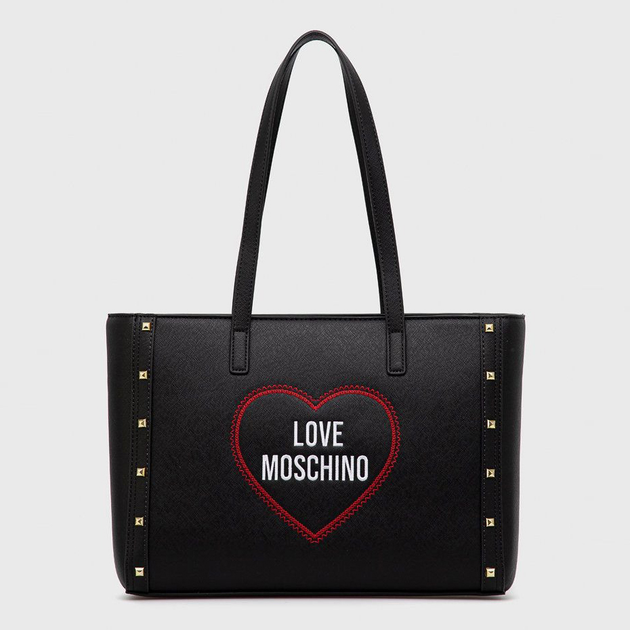 Damska shopperka Love Moschino Borsa Saffiano Pu Nero JC4368PP0EKG Black (8054400639225) - obraz 1