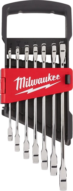 Набір метричних ключів Milwaukee рожково-накидних MAX BITE з храповиком 8-17 мм 7 шт (4932464993) - Фото 1 Набір метричних ключів Milwaukee рожково-накидних MAX BITE з храповиком 8-17 мм 7 шт (4932464993) - зображення 1