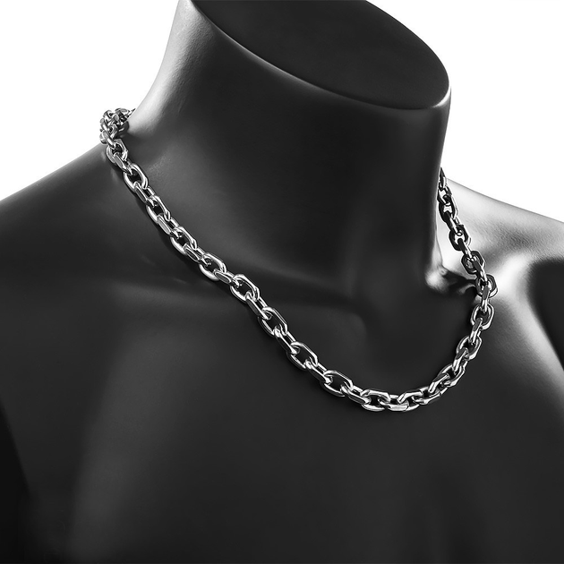 Серебряная мужская якорная цепь якорь с чернением 925 пробы 55 см ЯК-80 ...