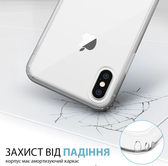Чехол FlexGear с полной защитой для iPhone X XS и 2 защитными стеклами для экрана - Clear (500311222-X001LIP9BL) - изображение 3
