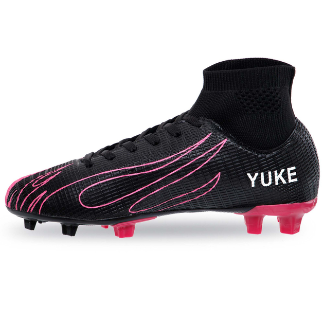 Бутсы футбольные с носком Zelart Yuke 2607-36 размер 37 Black-Pink ...