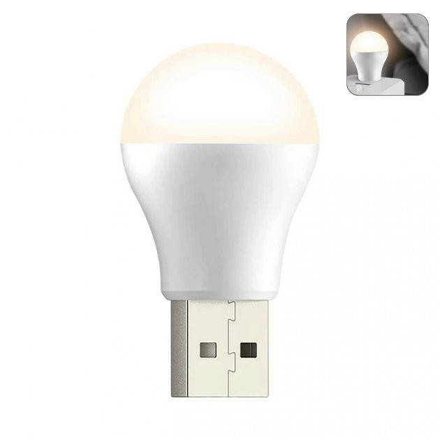Теплый свет USB  ночник фонарик для повербанк лампа для .