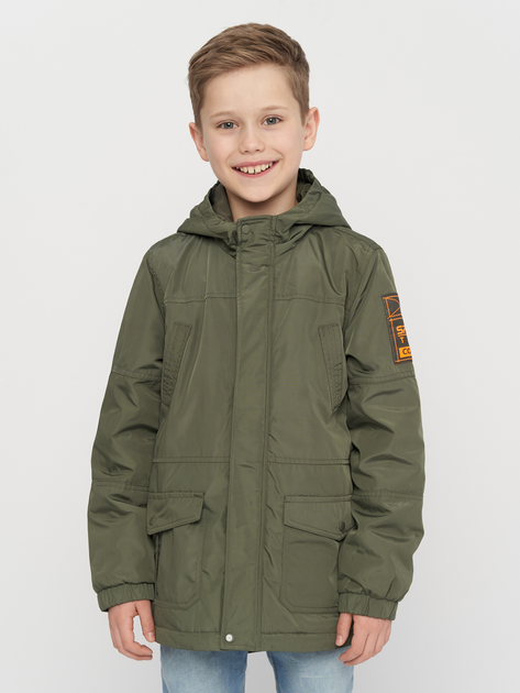 Акція на Дитяча демісезонна довга куртка для хлопчика Coccodrillo Space Trip WC2152701SPA-027 98 см Хакі від Rozetka
