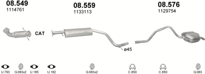 Труба коллекторная POLMO (08.549) - (Ford Mondeo 1.8/2.0i -16V 00-07) (Polmo-08.549) - изображение 2