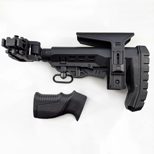 Приклад АК 74 АК 47 складаний телескопічний + антабка та пістолетна ручка чорний - зображення 1