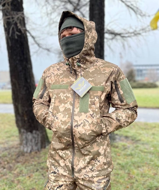 Куртка тактична чоловіча з мебраною військова з капюшоном бушлат софтшел SoftShell XL - зображення 1