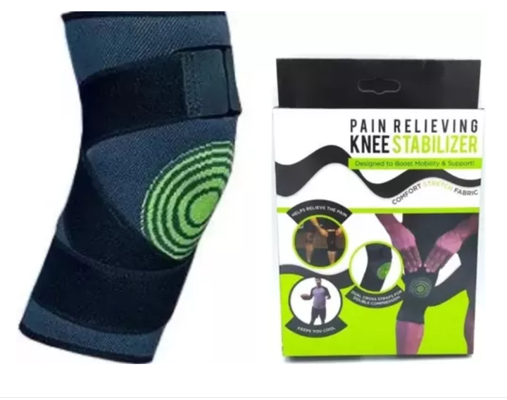 Бандаж для коліна Наколінь еластичний Pain Relieving knee stabilizer L Чорний із зеленим (KG-6453) - Фото 1 Бандаж для коліна Наколінь еластичний Pain Relieving knee stabilizer L Чорний із зеленим (KG-6453) - зображення 1