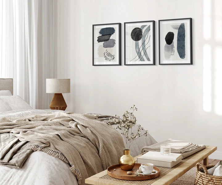 Модульна картина 3в1, Акварельні плями Printedwall, сучасний живопис, 43 х 99 см (0011) - изображение 8