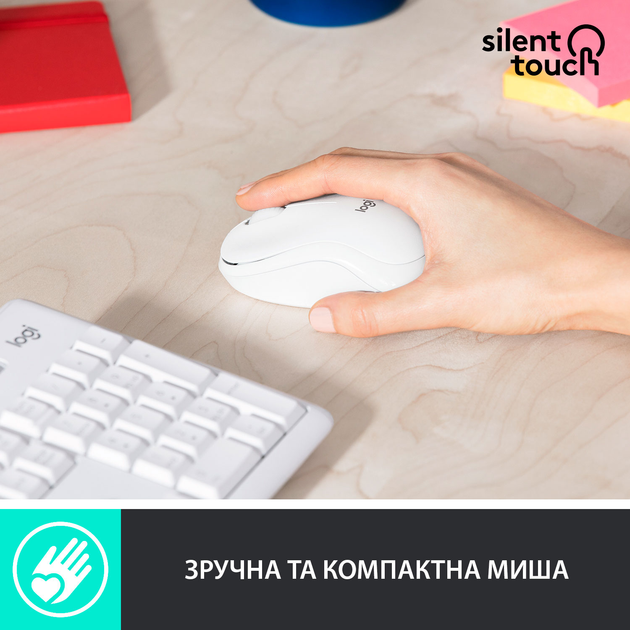 Комплект беспроводной Logitech MK295 Silent Wireless UA White (920-009824) - изображение 4