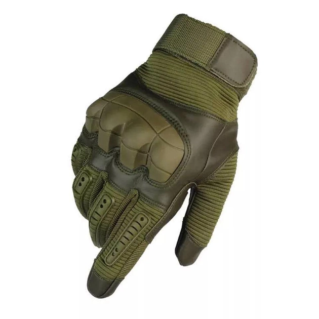 Тактические перчатки с пальцами Gloves FF 4 олива размер M - изображение 2
