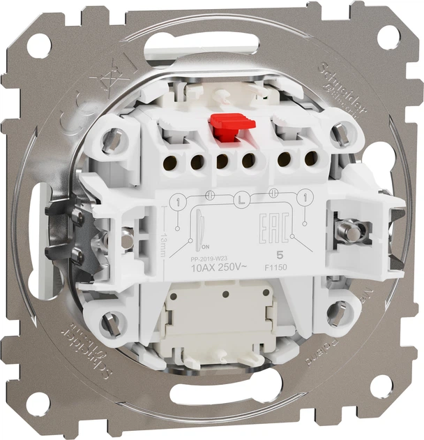 2-клавишный выключатель с синей LED подсветкой Schneider Electric Sedna Design Белый (SDD111105L) - изображение 2