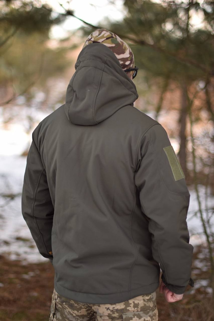 Тактична куртка Softshell армійська військова флісова куртка колір олива/хакі софтшел розмір 50 для ЗСУ - зображення 2