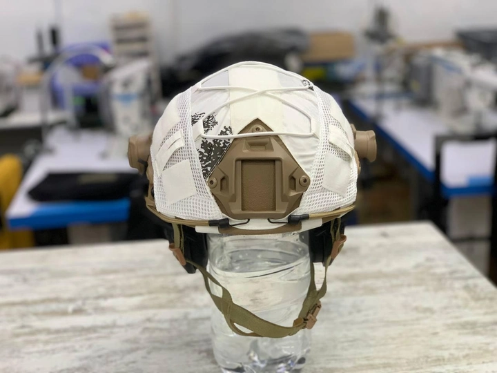 Кавер на каску ФАСТ размер XL шлем маскировочный чехол военный армейский кавер на каску Fast ВСУ цвет белый - изображение 1