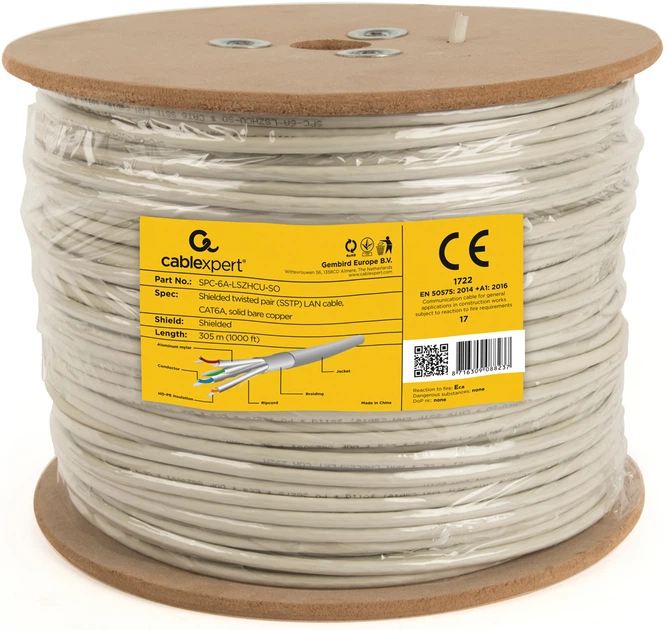 Кабель Cablexpert SPC-6A-LSZHCU-SO 305 м - зображення 2