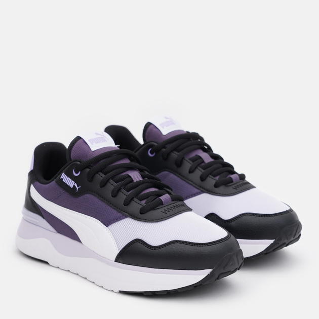 purple and white puma sneakers