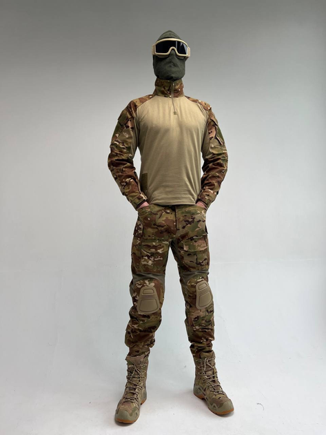 Военная тактическая форма комплект одежды G3 с защитными накладками Рип-стоп Мультикам XL - изображение 1