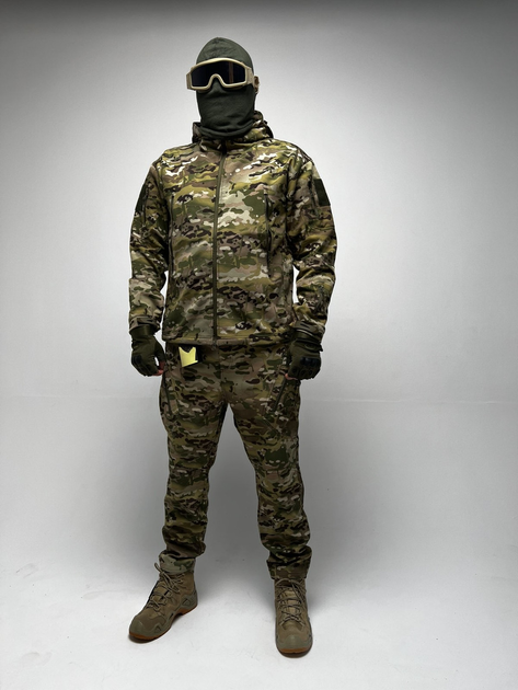 Військова тактична зимова куртка Softshell Зелений Мультикам L - зображення 1