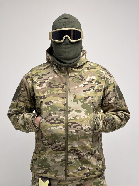 Военная тактическая зимняя куртка Softshell Зеленый Мультикам M - изображение 2