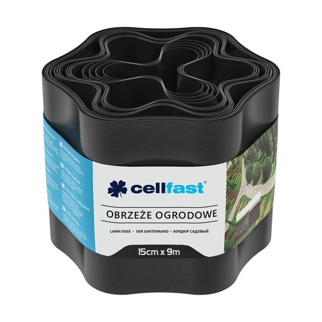 Садовий газонний бордюр Cellfast 15х900см чорний - Фото 1 Садовий газонний бордюр Cellfast 15х900см чорний - зображення 1