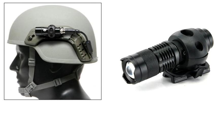Адаптер крепления для фонарика на боковую рельсу шлема 25 мм Черный - изображение 2