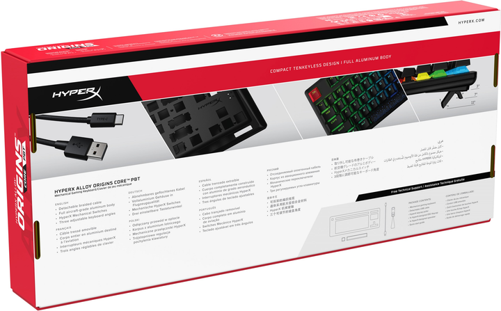Клавіатура дротова HyperX Alloy Origins Core PBT HX Red USB Black (639N7AA) - зображення 10