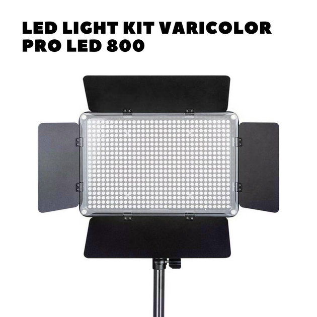 LED — освітлювач, відеосвітло VARICOLOR PRO LED U800+ (3200-6500 K) з регулюванням і мережевим адаптером - зображення 1