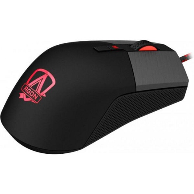 Мишка провідна AOC AGON AGM700 ігрова 1600dpi 8кн RGB PMW3389 чорна - зображення 1