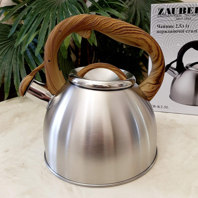 Чайник нержавейка для всех типов плит ZAUBERG ZB-K2.5L со свистком 2.5л ...