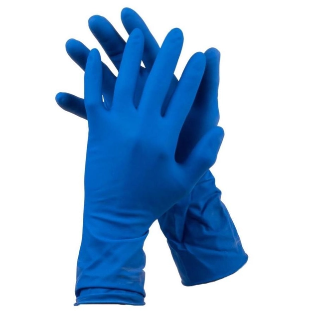 Латексные перчатки Mercator Ambulance High Risk размер L синие (25 пар) - изображение 2