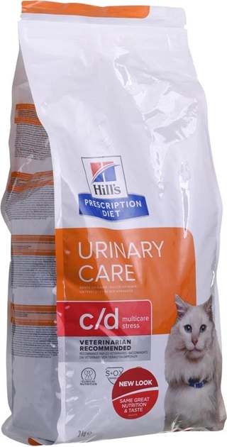 Sucha karma dla kotów Hill's P.D, Feline Urinary Care c/d Multicare Stress 3kg (052742044330) - obraz 1