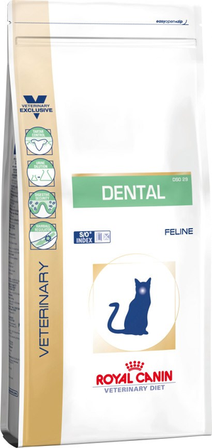 Sucha karma dla kotów z problemami dentystycznymi ROYAL CANIN Vet Dental z drobiem, kukurydzą i ryżem 1.5kg (3182550722308) - obraz 1