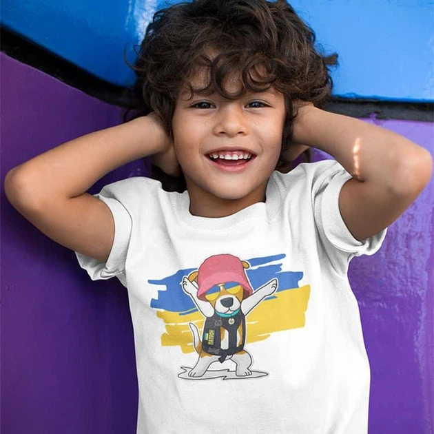 Футболка детская Fruit of the Loom с принтом собака Патрон 128 см Белый ...