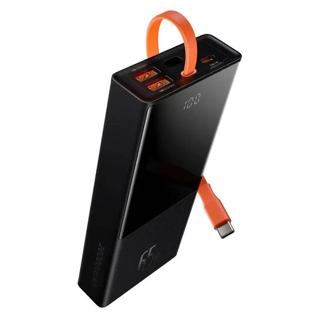 Внешний аккумулятор, павербанк Baseus Elf Digital Display 65W 20000mAh, Black - изображение 6