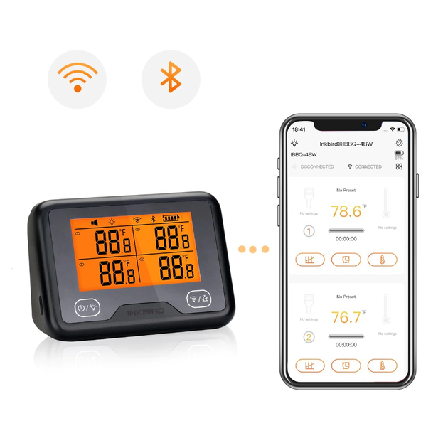 Цифровой термометр для мяса 4 щупа с Wi-Fi и Bluetooth соединением INKBIRD №1623 - изображение 4
