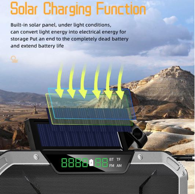 Портативный Аварийный Радиоприемник (радио) + фонарь и павер 5000mAh Kayinow 580F-Gray - изображение 7