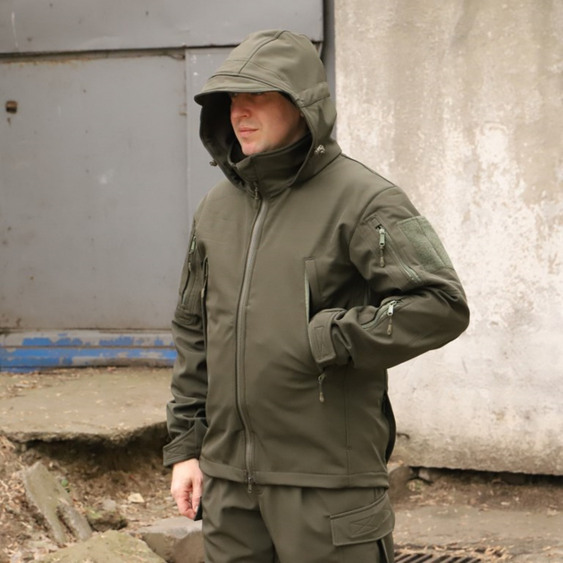 Тактична куртка Softshell. Куртка Софтшелл Haunt-Hanter. Розмір 46 олива (0016К-О) - изображение 1