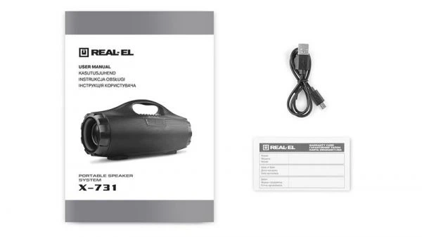 Портативная акустическая система real-el x-731 Black - Фото 9 Портативная акустическая система real-el x-731 Black - изображение 9