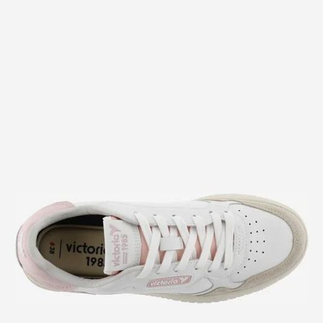 Sneakersy damskie skórzane Victoria 8800105-42 37 24 cm Biały/Różowy (8433101214670) - obraz 5