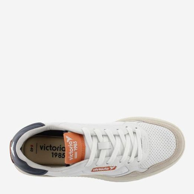 Sneakersy męskie skórzane do kostki Victoria 8800106-30 46 30.4 cm Białe (8433101214823) - obraz 4