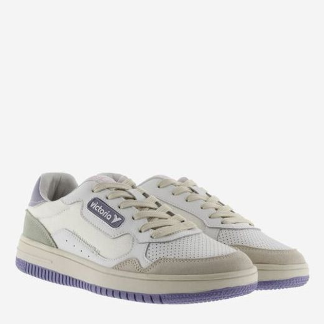 Sneakersy damskie skórzane Victoria 8800106-91 41 27.1 cm Biały/Fioletowy (8433101215059) - obraz 3
