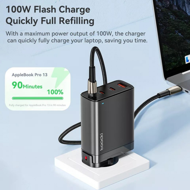 Сетевое зарядное устройство Toocki GAN 100W (3 Type-C + 1 USB) – фото ...
